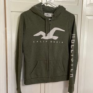 Hollister zip up sweatshirt. Size XS. Army green color